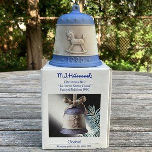 💯 Authentic Goebel Vintage Hummel "Letter to Santa Claus" 1990 Bell w/Clapper